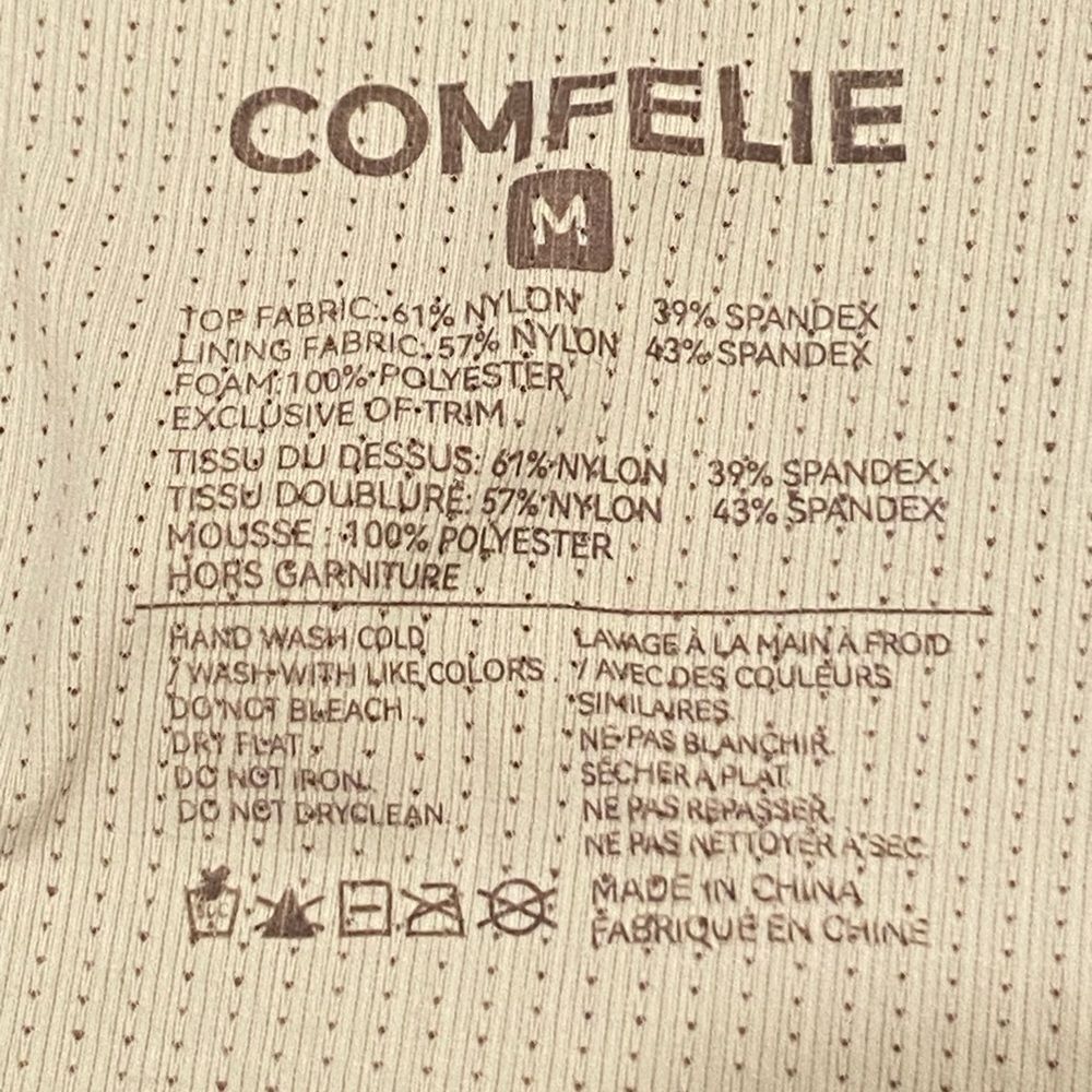 Comfelie Airlite Breathable Seamless Wireless Bra Medium Nude Scalloped Molded - Picture 4 of 7